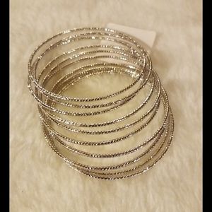 10 Diamond Cut Silver Cuff Bracelets Bangle